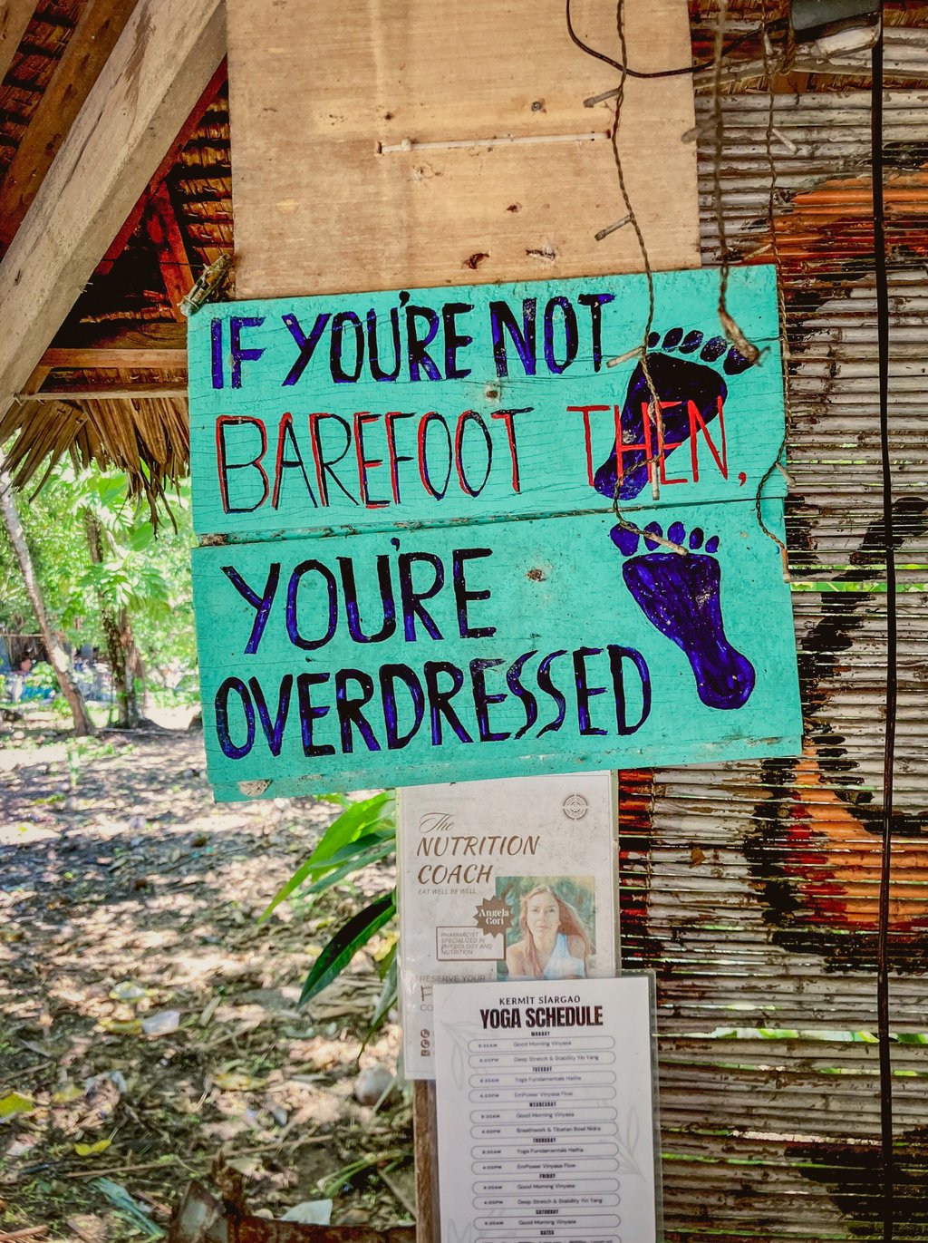 A sign sets the scene at Ilakai Hostel in General Luna. Photo: David Frazier A sign sets the scene at Ilakai Hostel in General Luna. Photo: David Frazier