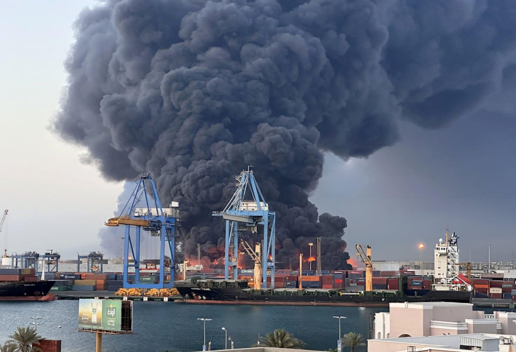 Smoke rises after a drone attack in Port Sudan this week. Photo: Sudanese Ministry of Culture and Information via Xinhua Smoke rises after a drone attack in Port Sudan this week. Photo: Sudanese Ministry of Culture and Information via Xinhua