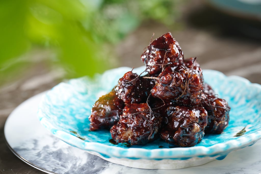 Pork ribs with aged dried tangerine peel in balsamic vinegar. Photo: Shanghai Plus