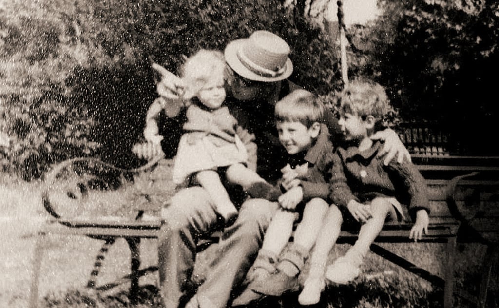 Ian Bull with his children, a young Andrew (centre), Rosemary and Simon, in 1961. Photo: courtesy Andrew Bull