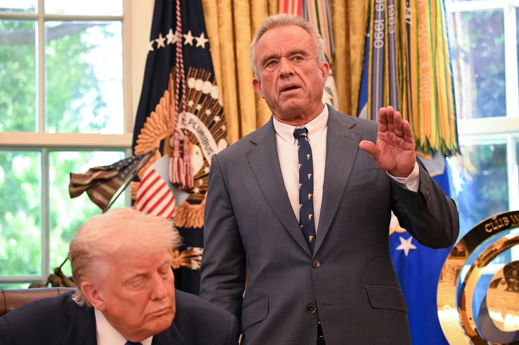 US Secretary of Health and Human Services Robert F. Kennedy Jnr speaks alongside US President Donald Trump in the Oval Office on Monday. Photo: TNS US Secretary of Health and Human Services Robert F. Kennedy Jnr speaks alongside US President Donald Trump in the Oval Office on Monday. Photo: TNS