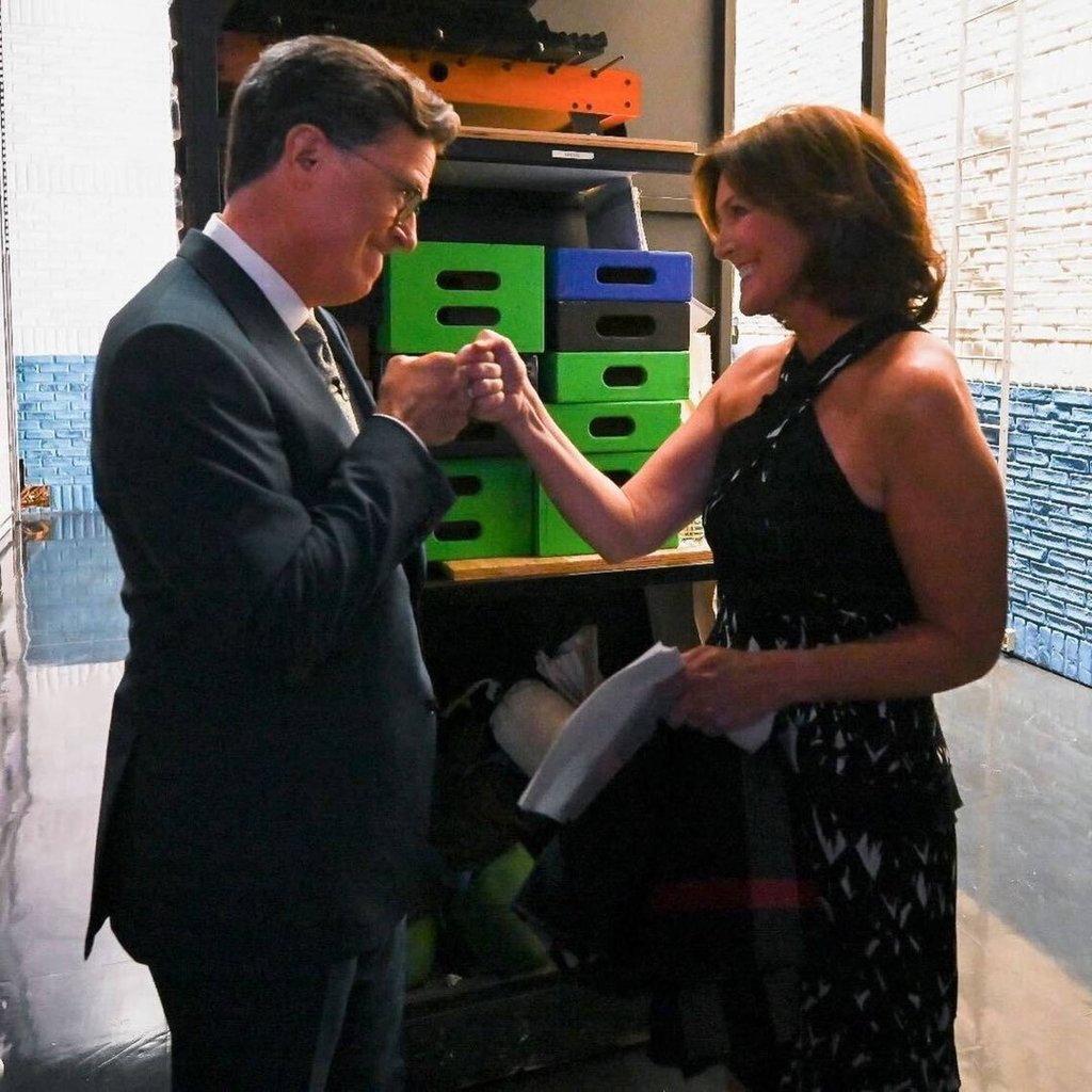 Stephen Colbert’s wife, Evie McGee Colbert, is a producer. Photo: @stephenathome/Instagram
