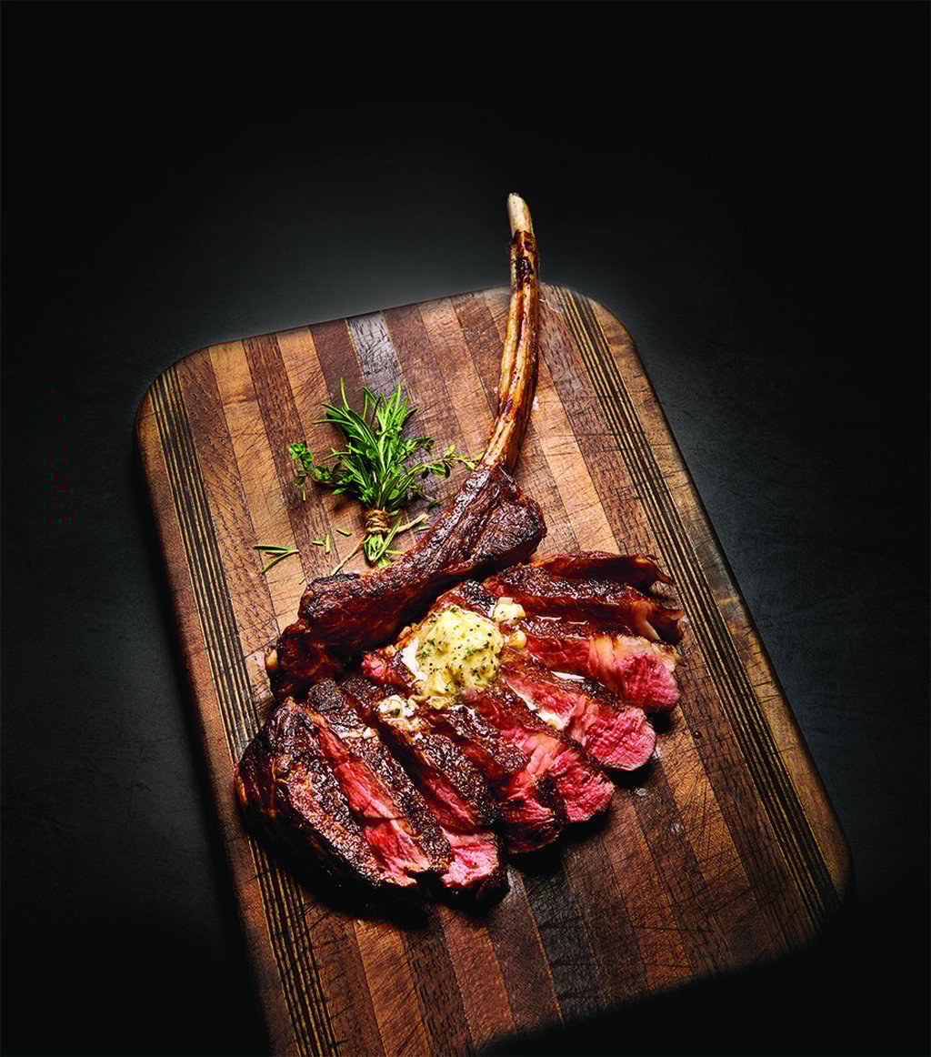36-oz tomahawk rib-eye. Photo: Morton’s The Steakhouse 36-oz tomahawk rib-eye. Photo: Morton’s The Steakhouse
