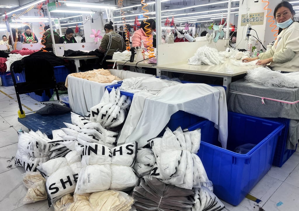A factory in Guangzhou, Guangdong province, that makes clothing for Shein. Photo: Reuters A factory in Guangzhou, Guangdong province, that makes clothing for Shein. Photo: Reuters