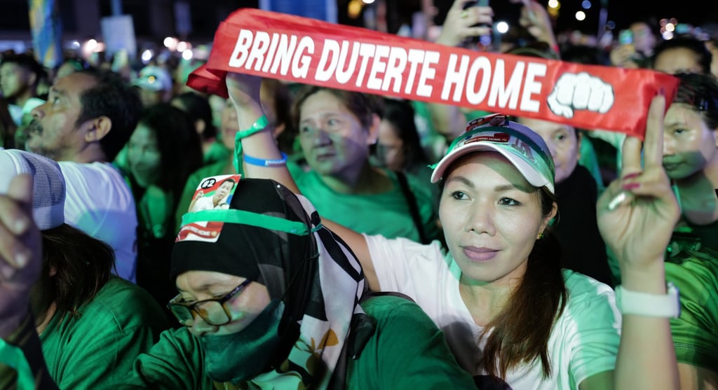 Rodrigo Duterte supporters celebrate his 80th birthday in Davao City, Philippines. Photo: Jeoffrey Maitem Rodrigo Duterte supporters celebrate his 80th birthday in Davao City, Philippines. Photo: Jeoffrey Maitem