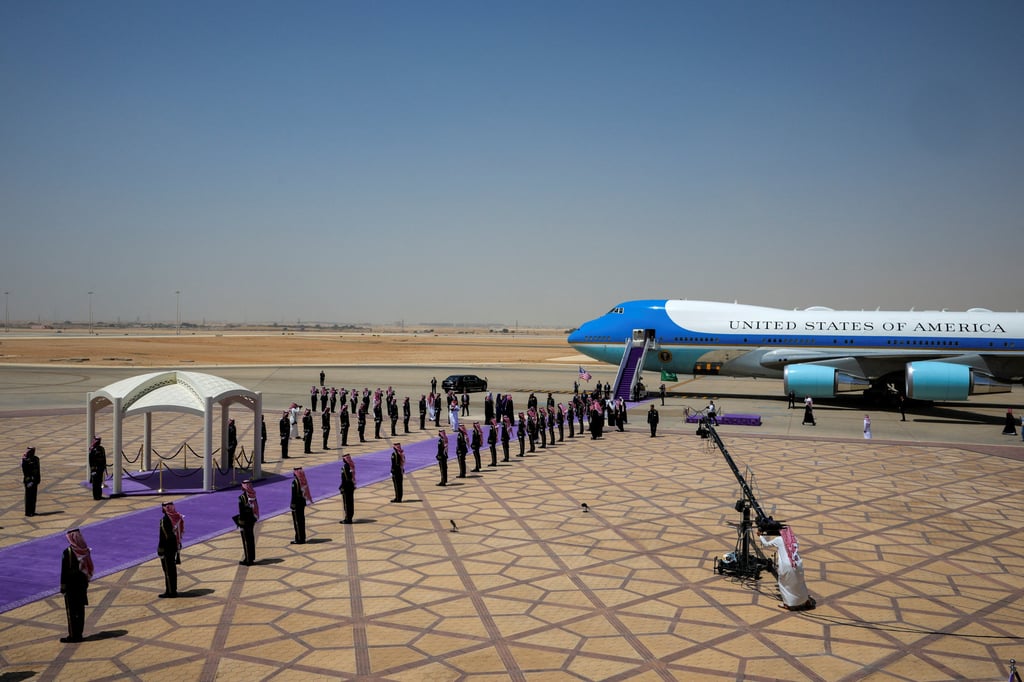 US President Donald Trump is welcomed in Riyadh, Saudi Arabia. Photo: Reuters US President Donald Trump is welcomed in Riyadh, Saudi Arabia. Photo: Reuters