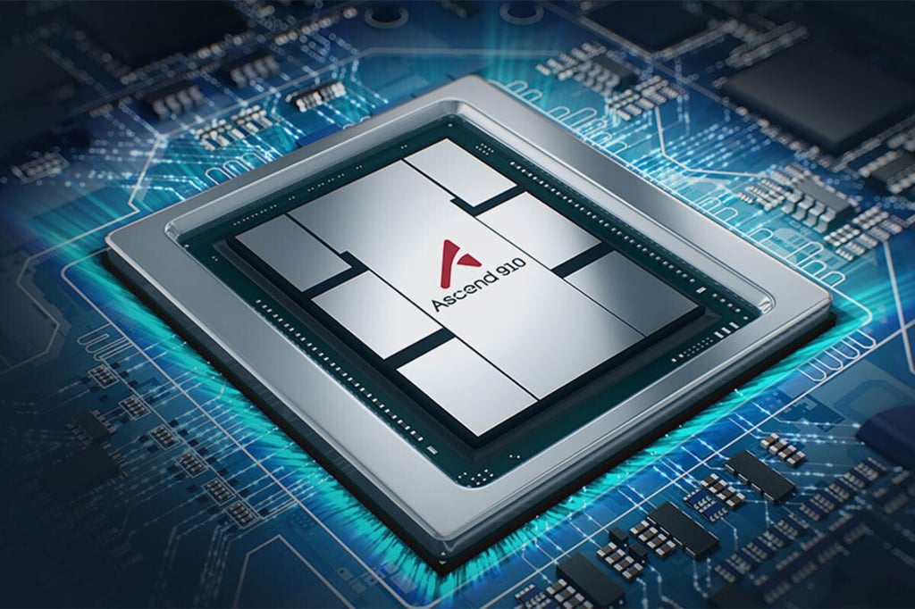 Huawei’s Ascend 910B chip. Photo: Handout Huawei’s Ascend 910B chip. Photo: Handout