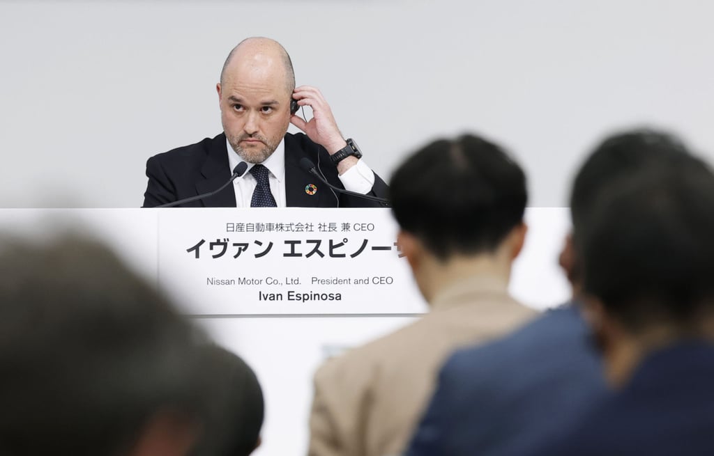 Nissan CEO Ivan Espinosa attends a press conference in Yokohama, Japan, on Tuesday. Photo: Kyodo Nissan CEO Ivan Espinosa attends a press conference in Yokohama, Japan, on Tuesday. Photo: Kyodo