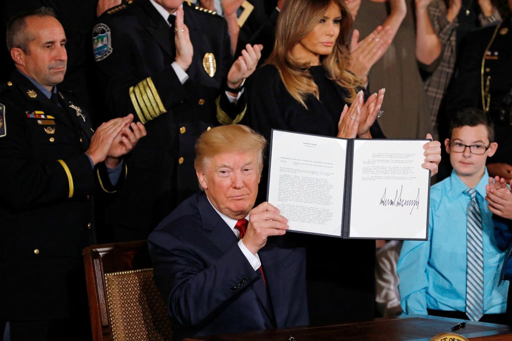 US President Donald Trump displays a presidential public health emergency declaration on the nation’s opioid crisis in the White House in April 2025. Photo: Reuters US President Donald Trump displays a presidential public health emergency declaration on the nation’s opioid crisis in the White House in April 2025. Photo: Reuters