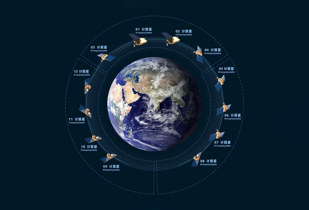 Twelve satellites, each equipped with intelligent computing systems and inter-satellite communication links, were sent into orbit on Wednesday, according to state-owned Guangming Daily. Photo: Handout Twelve satellites, each equipped with intelligent computing systems and inter-satellite communication links, were sent into orbit on Wednesday, according to state-owned Guangming Daily. Photo: Handout
