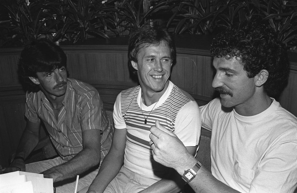Graeme Souness (right) with Liverpool teammates Mark Lawrenson (left) and Phil Neal in Hong Kong. Photo: C.Y. Yu