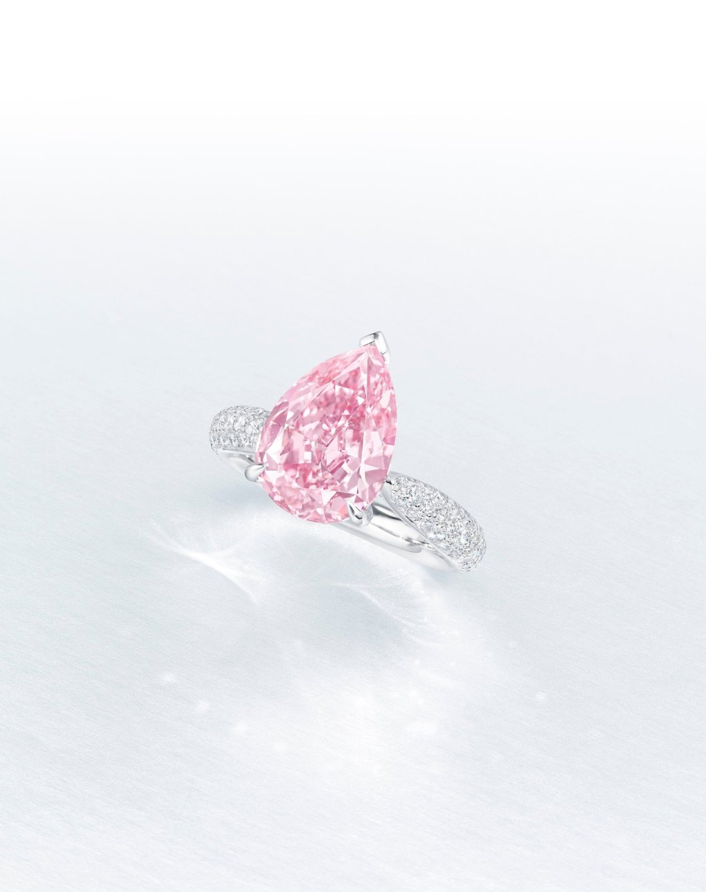 An internally flawless pink diamond ring at Christie’s Hong Kong. Photo: Handout
