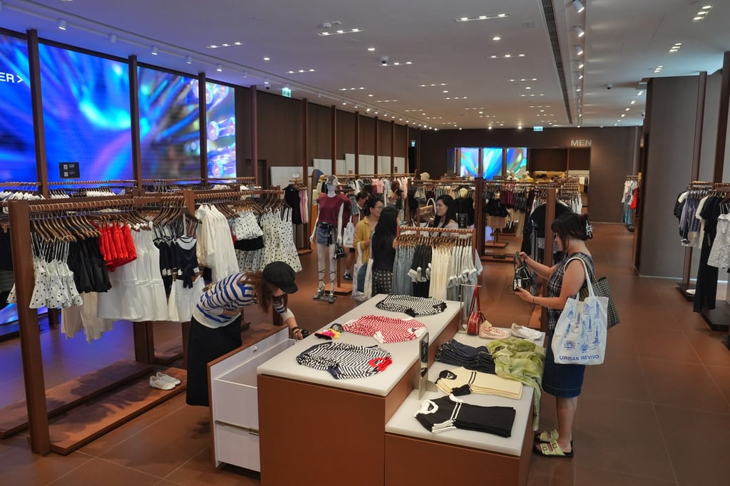 Shoppers inside Urban Revivo’s flagship store in Tsim Sha Tsui on May 16, 2025. Photo: Elson Li Shoppers inside Urban Revivo’s flagship store in Tsim Sha Tsui on May 16, 2025. Photo: Elson Li