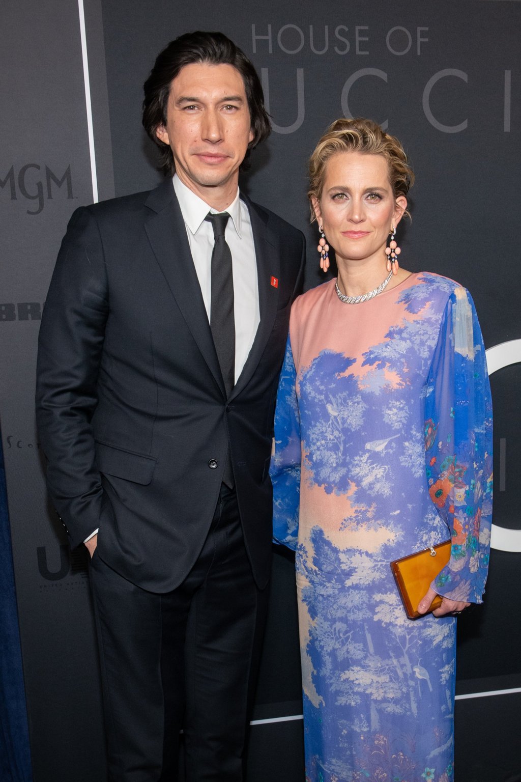 Adam Driver and Joanne Tucker at the House of Gucci New York premiere in 2021. Photo: Getty Images Adam Driver and Joanne Tucker at the House of Gucci New York premiere in 2021. Photo: Getty Images