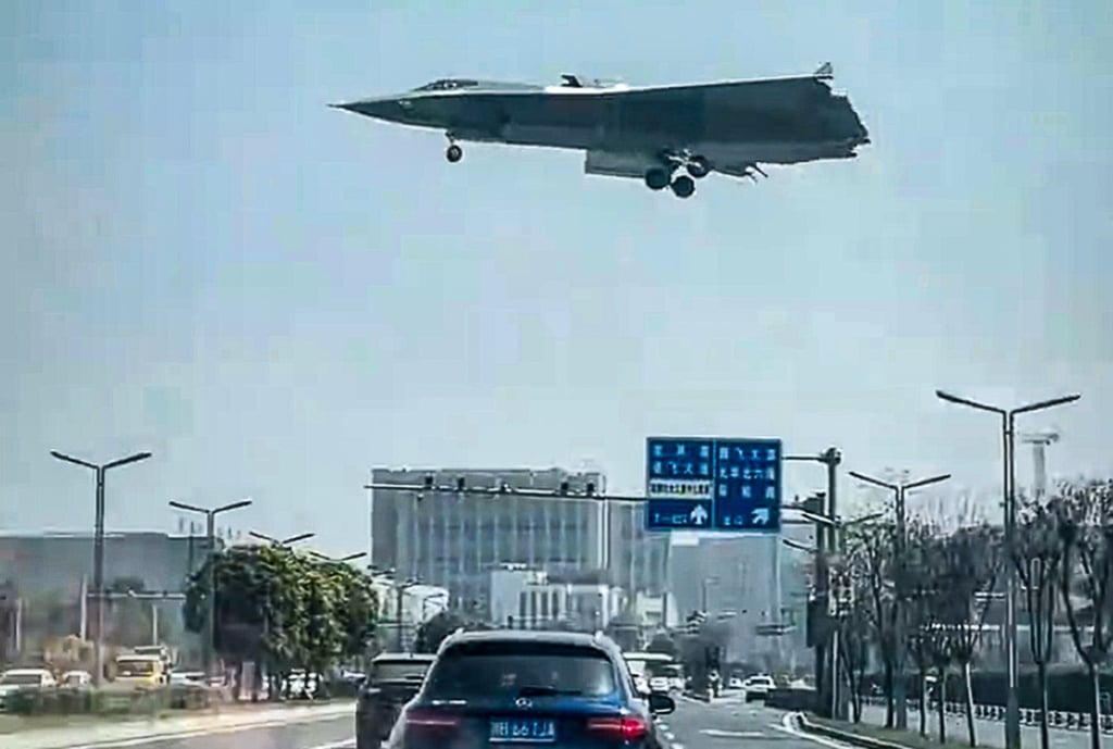 China’s first sixth-generation stealth fighter jet J-36 test flights. Photo: WEIBO China’s first sixth-generation stealth fighter jet J-36 test flights. Photo: WEIBO