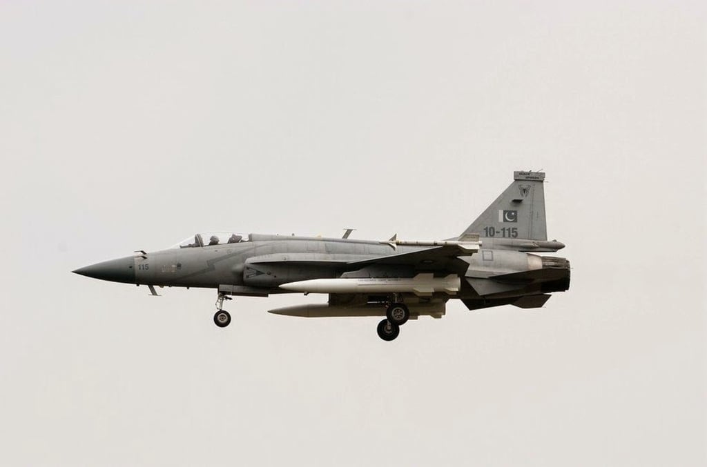 Pakistan’s military claims it destroyed an Indian air defence system in Punjab using Chinese hypersonic missiles fired from a JF-17 fighter jet. Photo: Handout Pakistan’s military claims it destroyed an Indian air defence system in Punjab using Chinese hypersonic missiles fired from a JF-17 fighter jet. Photo: Handout