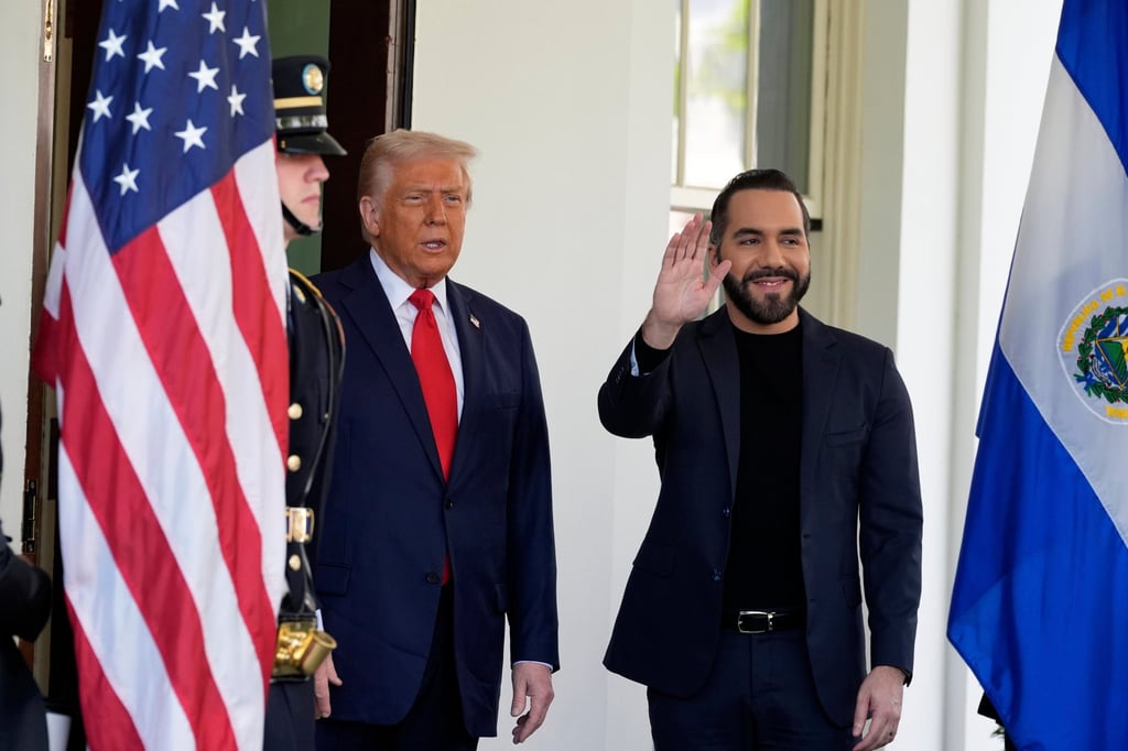 US President Donald Trump and El Salvador’s President Nayib Bukele at the White House on April 14. Photo: AP US President Donald Trump and El Salvador’s President Nayib Bukele at the White House on April 14. Photo: AP