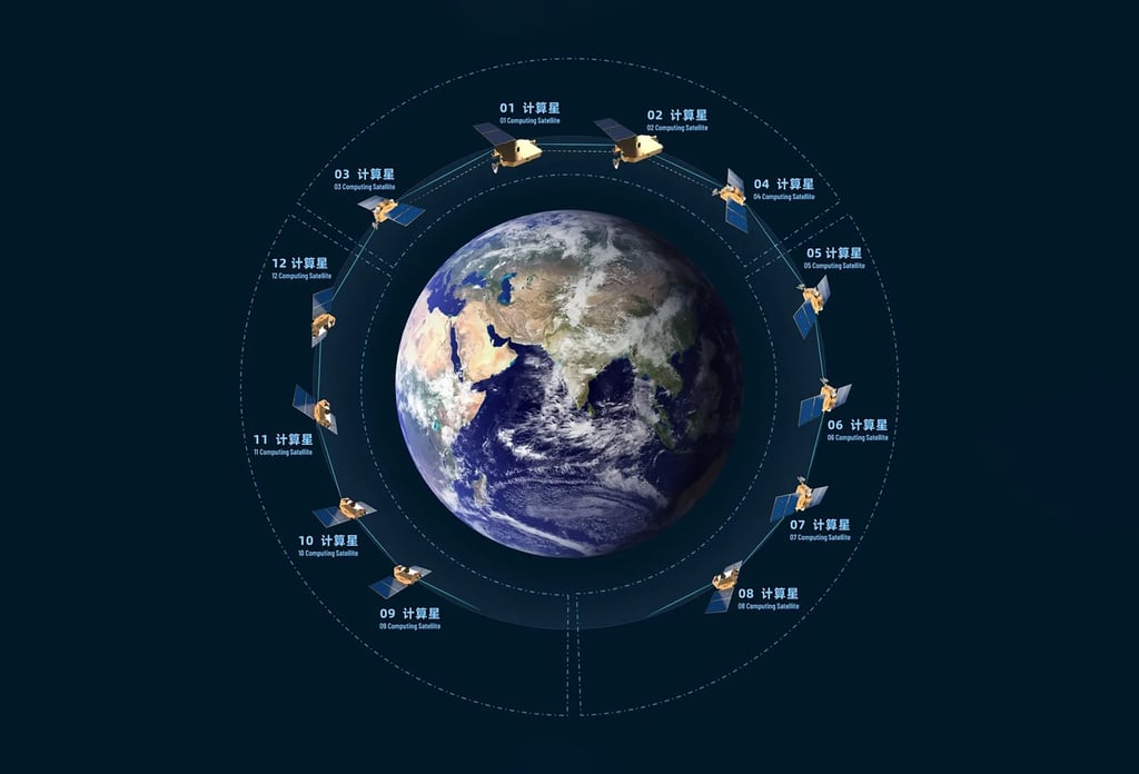 A network of 12 satellites equipped with AI-powered computing systems was launched on May 14 in an effort to harness the potential of space-based computational power. Photo: Handout A network of 12 satellites equipped with AI-powered computing systems was launched on May 14 in an effort to harness the potential of space-based computational power. Photo: Handout