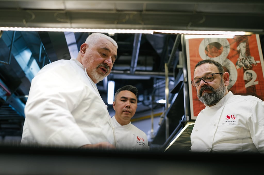 Marino D’Antonio (right) has a strong bond with 8½ Otto e Mezzo Bombana founder Umberto Bombana (left). Photo: Handout