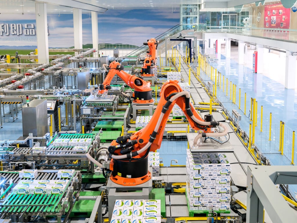 Robotic arms carry out packaging operations at the Global Intelligent Manufacturing Industrial Park in Hohhot, north China’s Inner Mongolia Autonomous Region, April 17, 2025. Photo: Xinhua Robotic arms carry out packaging operations at the Global Intelligent Manufacturing Industrial Park in Hohhot, north China’s Inner Mongolia Autonomous Region, April 17, 2025. Photo: Xinhua