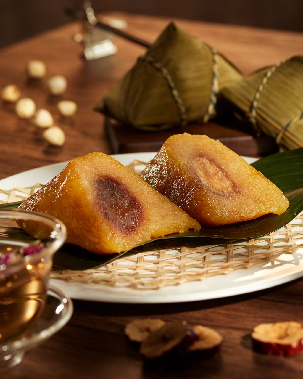 Spring Moon’s “Golden Twins” have the distinctive colour of alkaline zongzi. Photo: Handout Spring Moon’s “Golden Twins” have the distinctive colour of alkaline zongzi. Photo: Handout