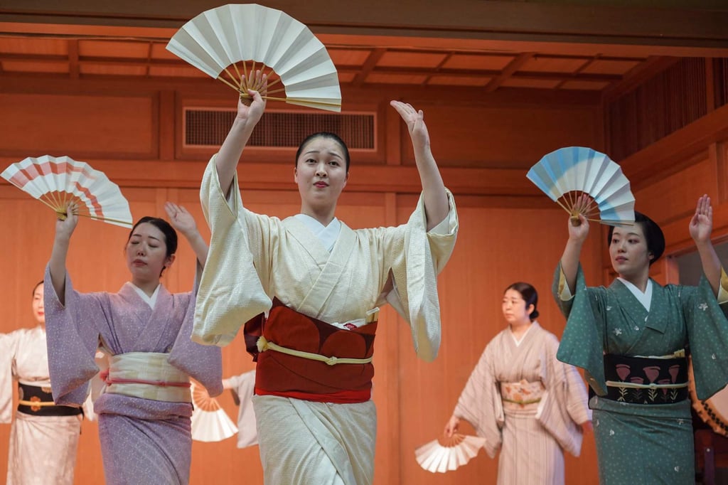 Geishas rehearsing before the 100th edition of the Azuma Odori festival at the Shinbashi Enbujo Theatre in Tokyo. Photo: AFP Geishas rehearsing before the 100th edition of the Azuma Odori festival at the Shinbashi Enbujo Theatre in Tokyo. Photo: AFP