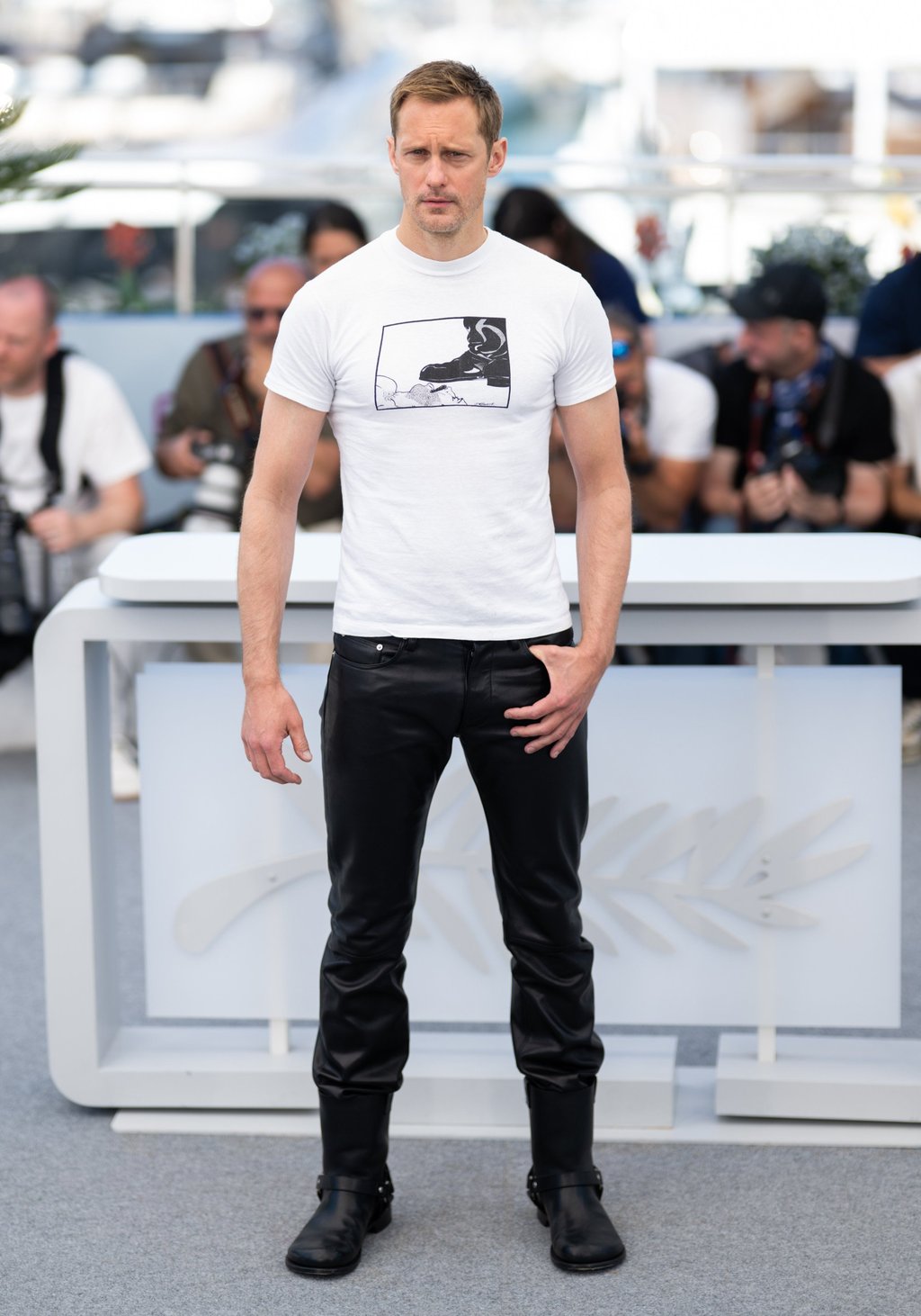 Alexander Skarsgård for the Pillion photocall at Cannes Film Festival 2025. Photo: WireImage Alexander Skarsgård for the Pillion photocall at Cannes Film Festival 2025. Photo: WireImage