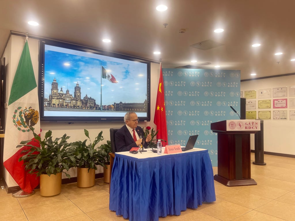 Jesús Seade, Mexico’s envoy to China, at an event on Wednesday hosted by Renmin University of China. Photo: SCMP Jesús Seade, Mexico’s envoy to China, at an event on Wednesday hosted by Renmin University of China. Photo: SCMP