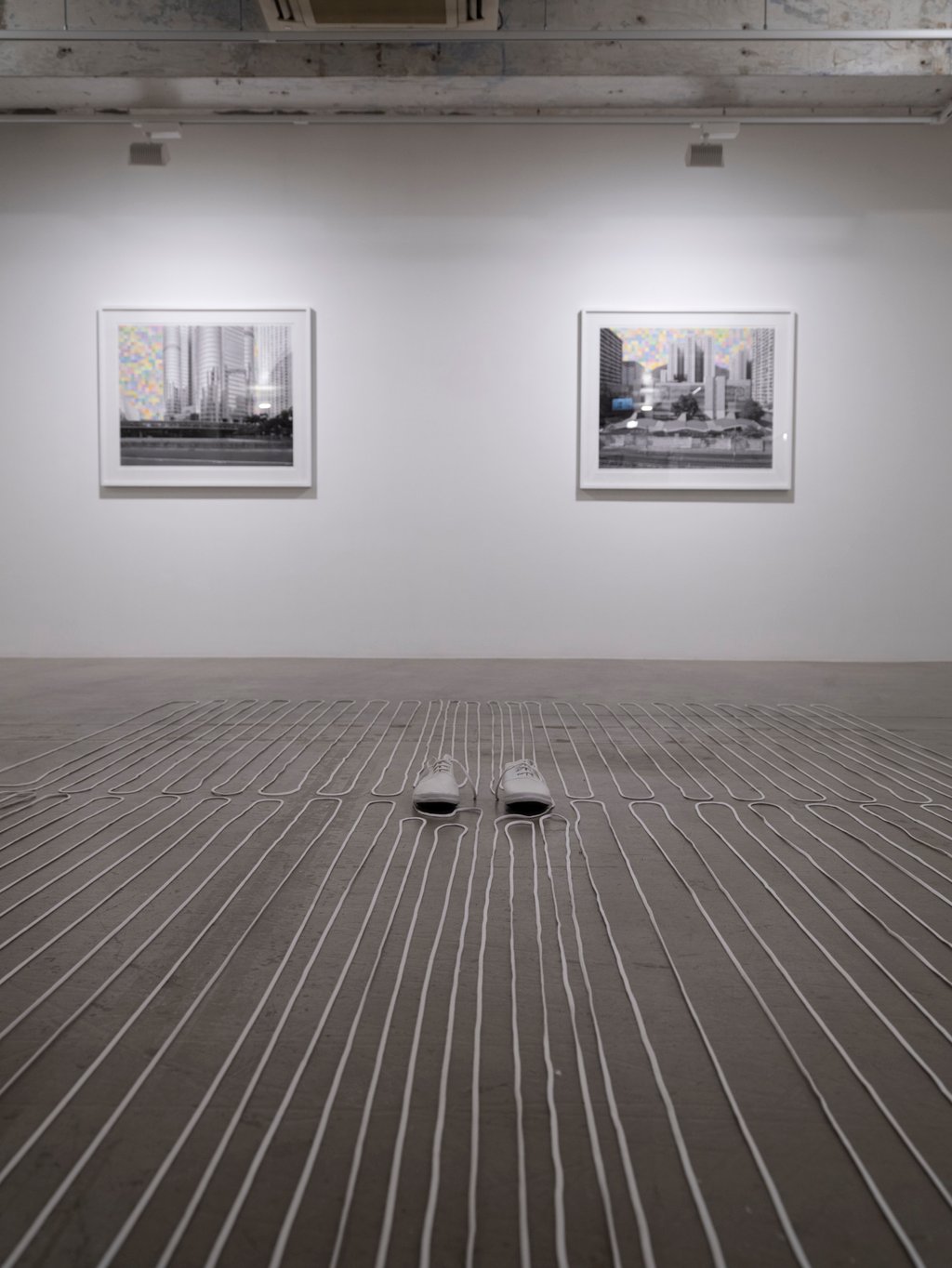 South Ho’s Me, My White Sneakers, and Shoelaces (2025) at Blindspot Gallery. Photo: courtesy artist and Blindspot Gallery South Ho’s Me, My White Sneakers, and Shoelaces (2025) at Blindspot Gallery. Photo: courtesy artist and Blindspot Gallery