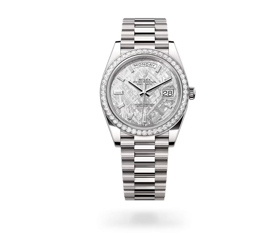 A meteorite-dial-Rolex day 40 was the choice of Tom Cruise when he advertises his latest mission: impossible film. Photo: Handout