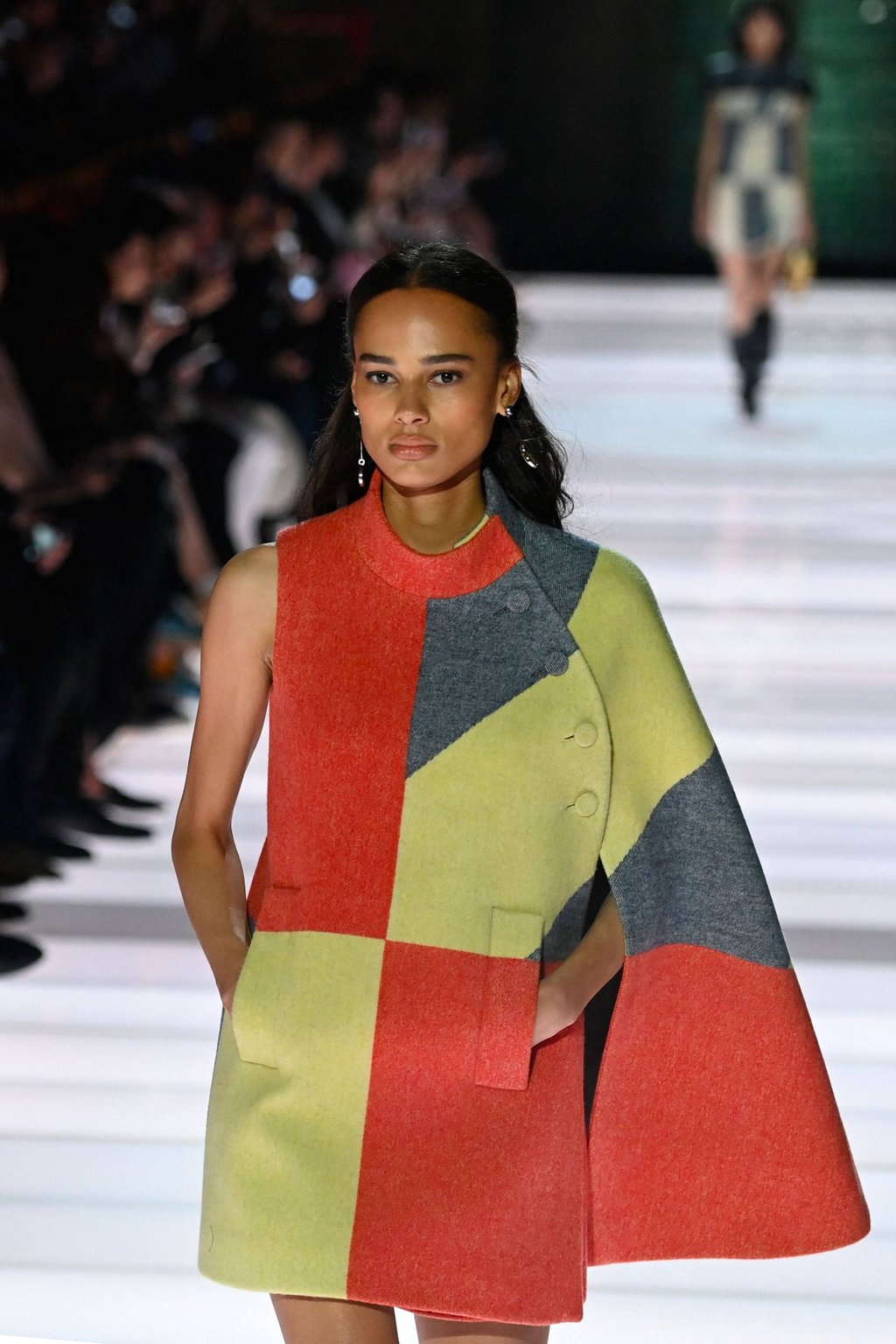 A dress inspired by a medieval arms shield. Photo: Agite France-Presse A dress inspired by a medieval arms shield. Photo: Agite France-Presse