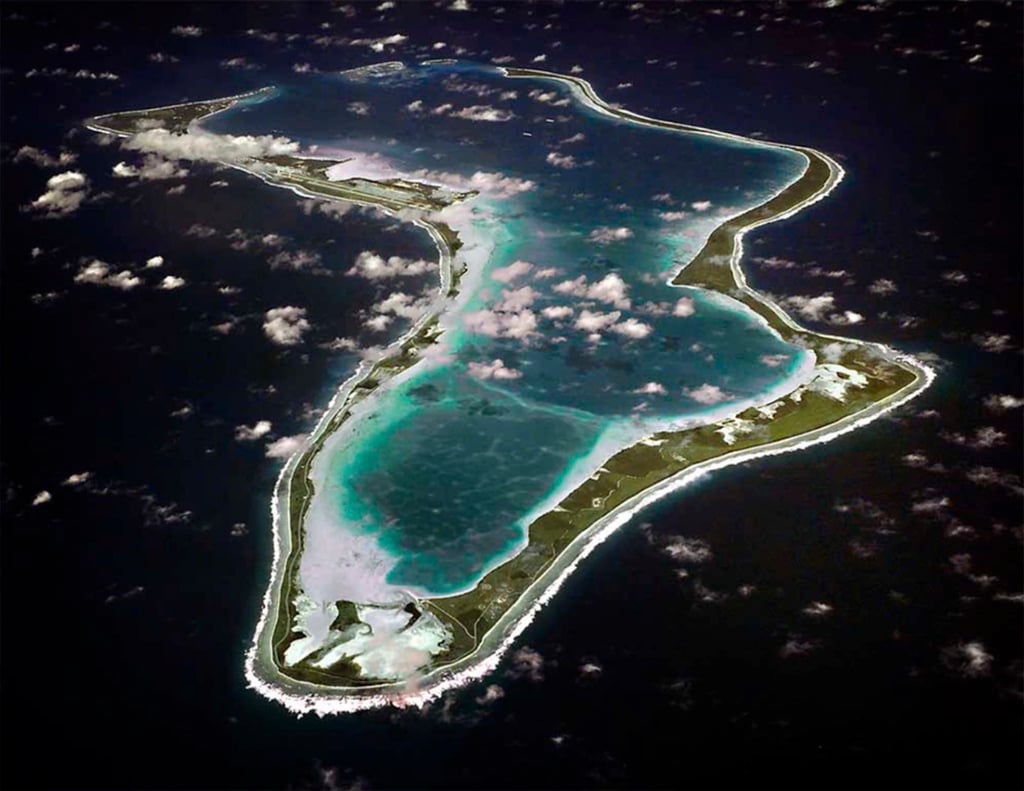 Diego Garcia in the Chagos Archipelago, home to a joint US-UK military base. Photo: US Navy via AP Diego Garcia in the Chagos Archipelago, home to a joint US-UK military base. Photo: US Navy via AP