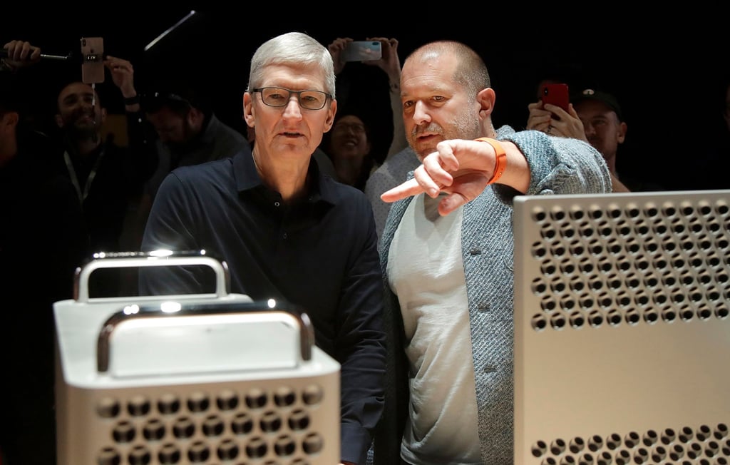 OpenAI is acquiring the start-up of former Apple chief design officer Jony Ive (right), seen here with Apple CEO Tim Cook. Photo: AP