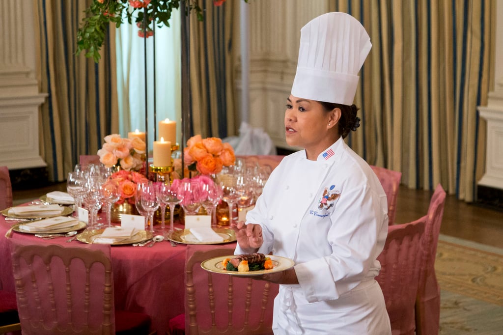 Cristeta Comerford in the State Dining Room of the White House in 2015. Photo: AP Cristeta Comerford in the State Dining Room of the White House in 2015. Photo: AP