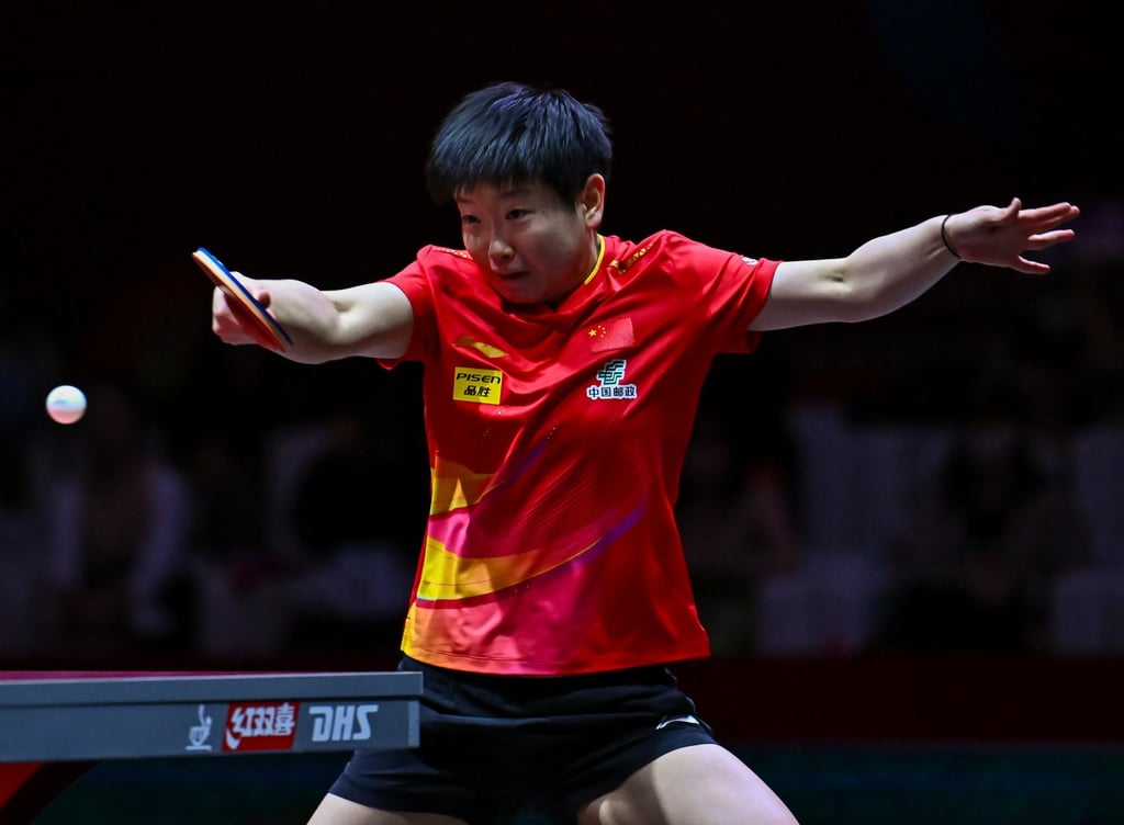 Sun Yingsha in action against compatriot Wang Manyu. Photo: EPA-EFE Sun Yingsha in action against compatriot Wang Manyu. Photo: EPA-EFE