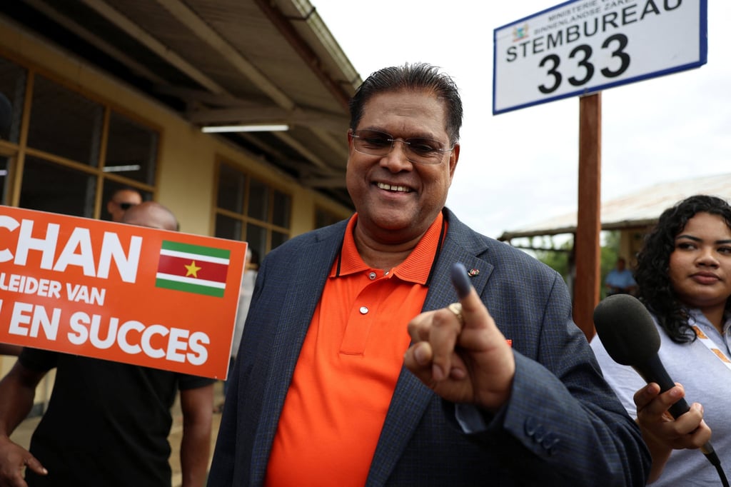 Incumbent President Chan Santokhi. Photo: Reuters Incumbent President Chan Santokhi. Photo: Reuters