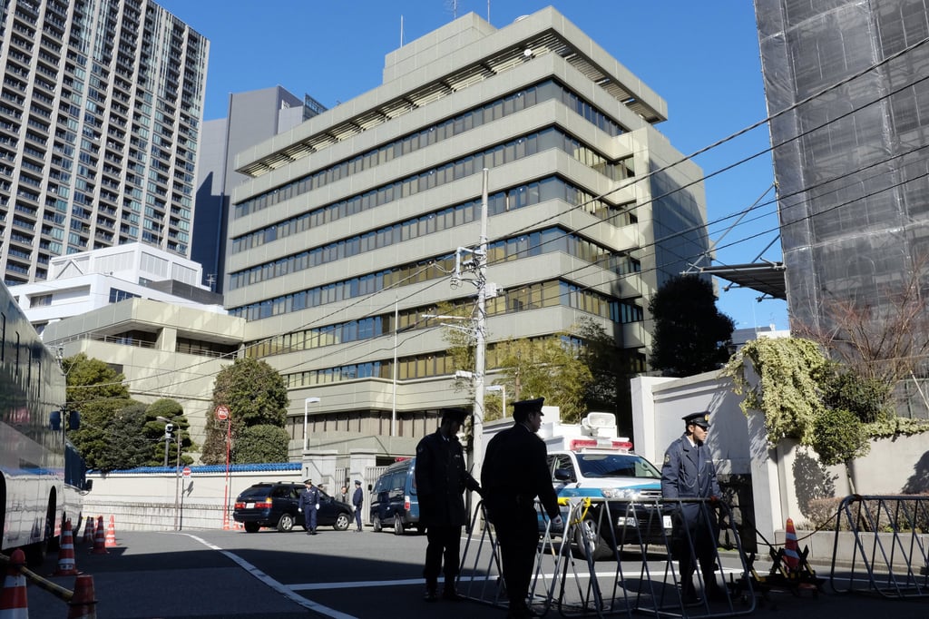 Policemen stand guard in front of the headquarters of the Chosen Soren, the pro-Pyongyang organisation representing North Korean residents of Japan, in Tokyo. Photo: AFP Policemen stand guard in front of the headquarters of the Chosen Soren, the pro-Pyongyang organisation representing North Korean residents of Japan, in Tokyo. Photo: AFP