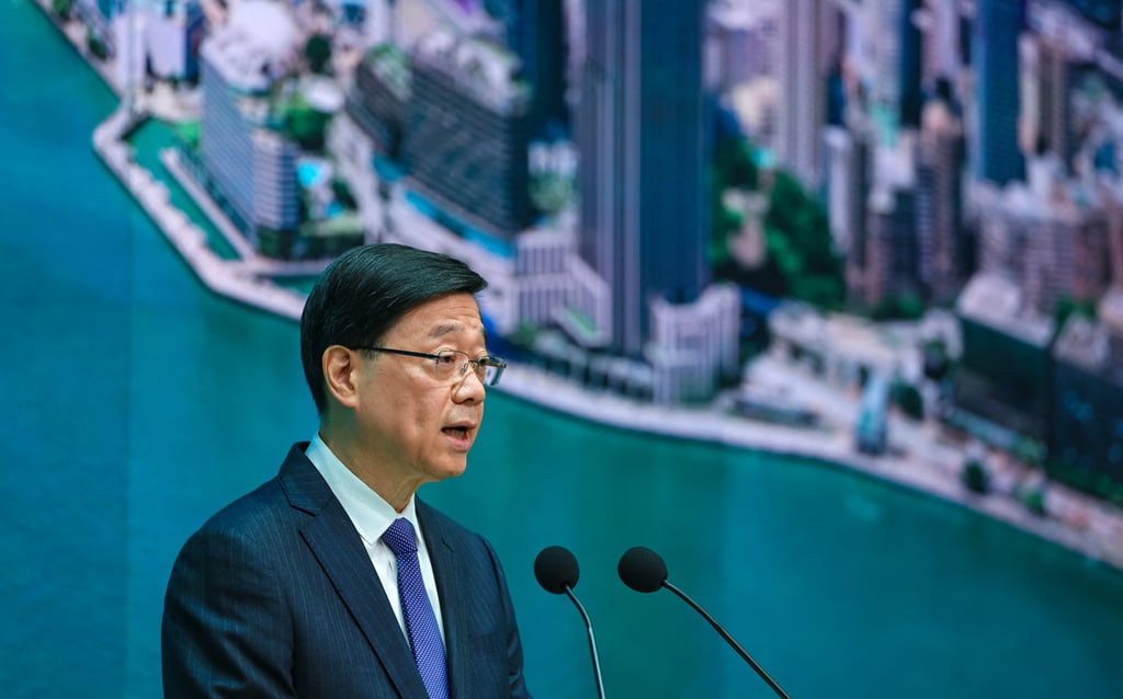 Chief Executive John Lee says the centre will bring significant benefits to Hong Kong. Photo: Edmond So Chief Executive John Lee says the centre will bring significant benefits to Hong Kong. Photo: Edmond So