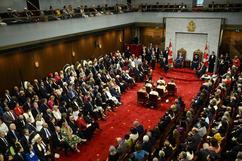 King Charles and Queen Camilla open the first session of the 45th parliament of Canada. Photo: Reuters King Charles and Queen Camilla open the first session of the 45th parliament of Canada. Photo: Reuters