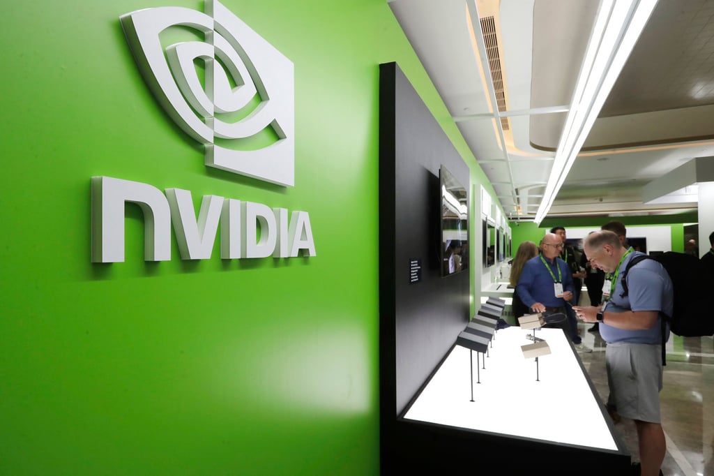 People look at Nvidia’s new products during the Computex 2025 exhibition in Taipei, Taiwan, May 21, 2025. Photo: AP People look at Nvidia’s new products during the Computex 2025 exhibition in Taipei, Taiwan, May 21, 2025. Photo: AP