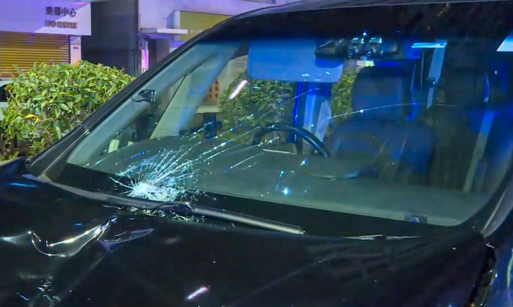 The victim was trapped under the car before he was rescued and rushed to hospital, where he died. Photo: Cable TV news
