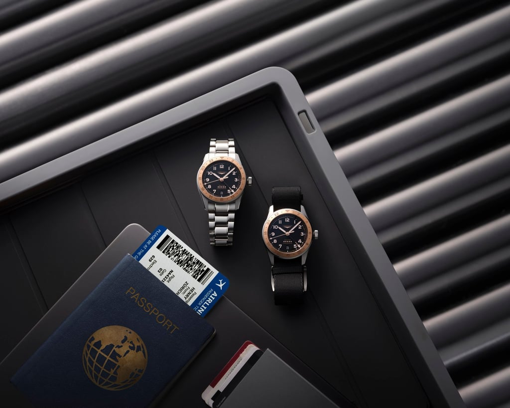 Travel with elegance wearing the new Longines Spirit Zulu Time 1925. Photo: Handout Travel with elegance wearing the new Longines Spirit Zulu Time 1925. Photo: Handout