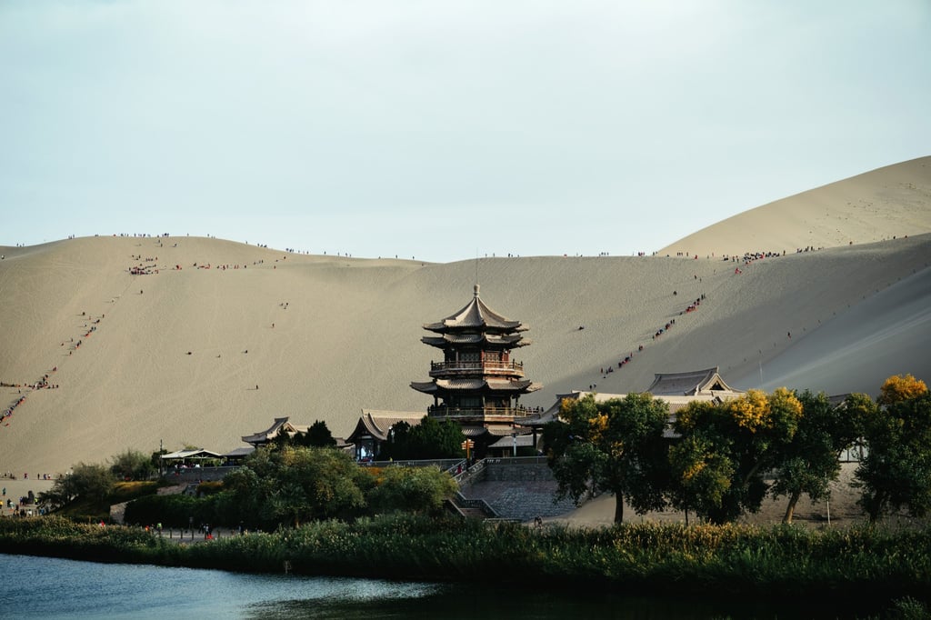 Travel through the Gobi Desert was made possible due to oases such as Yueyaquan, near the town of Dunhuang, in Gansu province. Access to water contributed to Dunhuang’s strategic importance so that by the 6th century it had become a hub of commerce along the Silk Road. Photo: Christopher Wilton-Steer