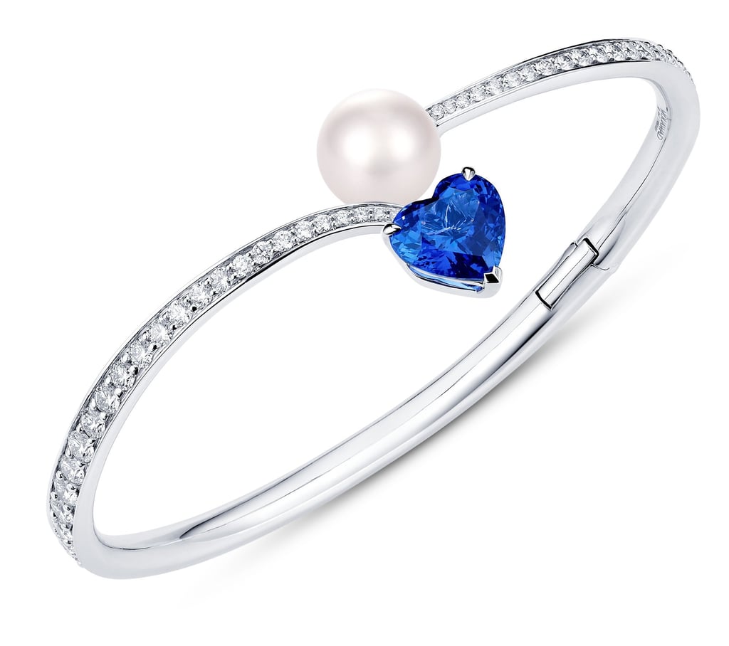 Mouawad’s Venus bangle features a tanzanite and pearl on a band of diamond-set white gold. Photo: Handout Mouawad’s Venus bangle features a tanzanite and pearl on a band of diamond-set white gold. Photo: Handout