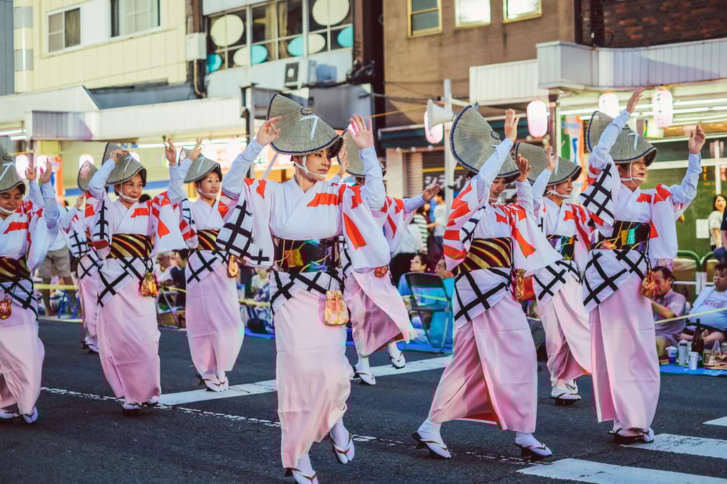 Performers dance during the Otsuka Awa Odori summer festival in Tokyo on August 5, 2018. Photo: Shutterstock Performers dance during the Otsuka Awa Odori summer festival in Tokyo on August 5, 2018. Photo: Shutterstock