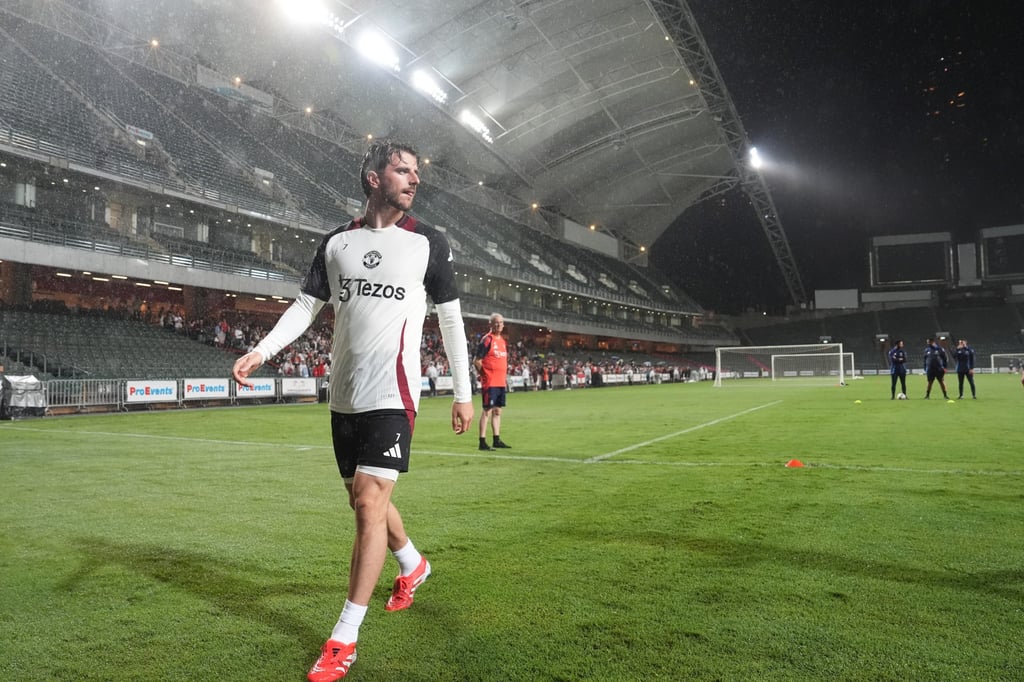 United’s Mason Mount takes part in Thursday’s open training at Hong Kong Stadium. Photo: Elson Li