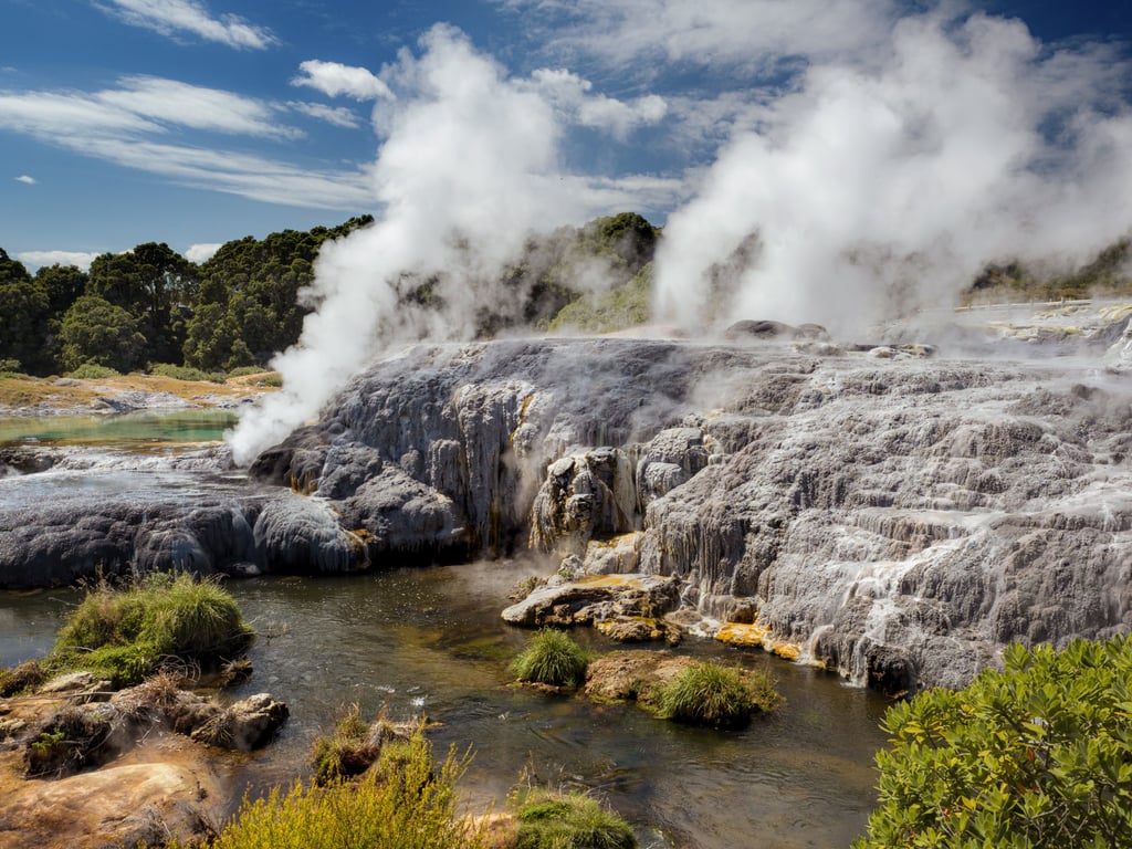The geothermal Pohutu geyser in Rotorua, on New Zealand’s North Island. Photo: Getty Images