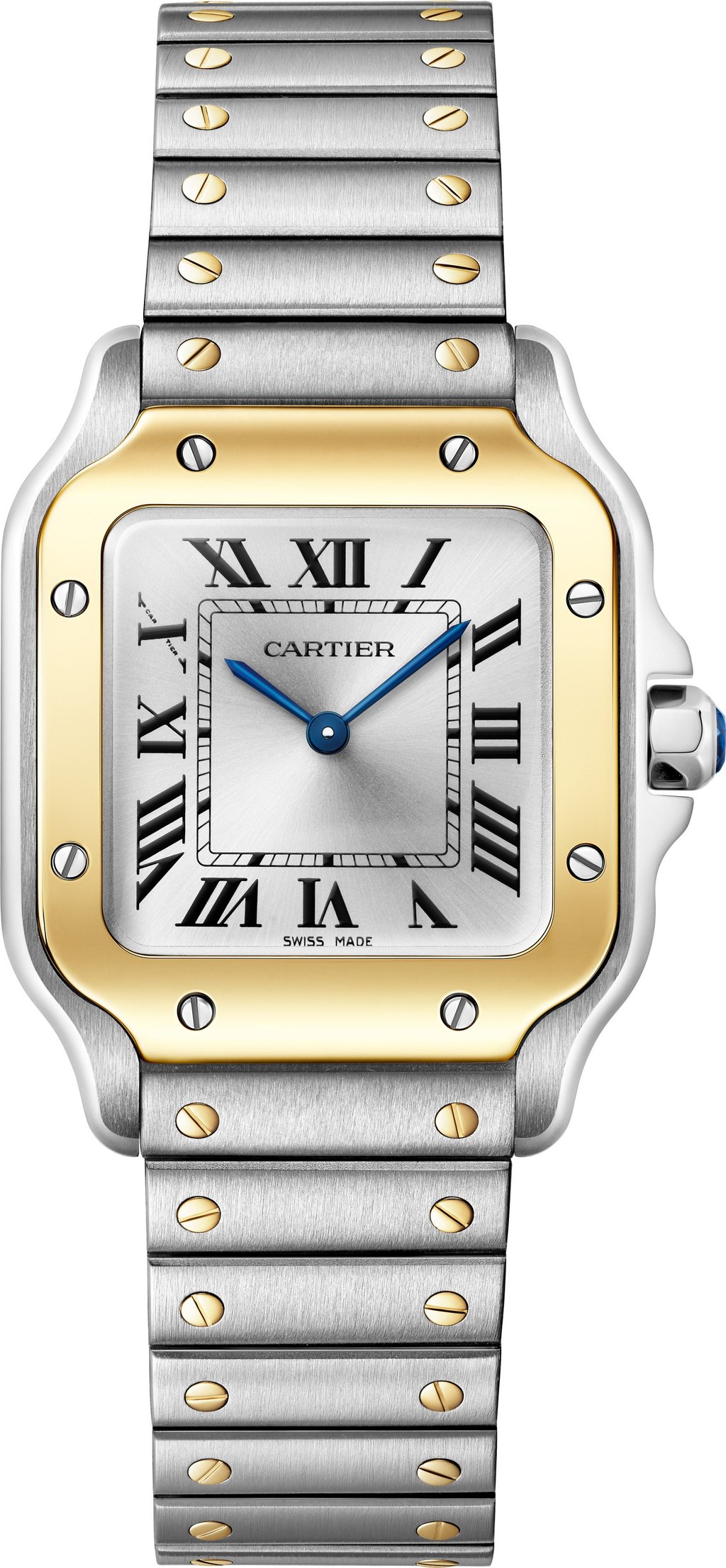 The new model Santos de Cartier in yellow gold and steel. Photo: Handout The new model Santos de Cartier in yellow gold and steel. Photo: Handout
