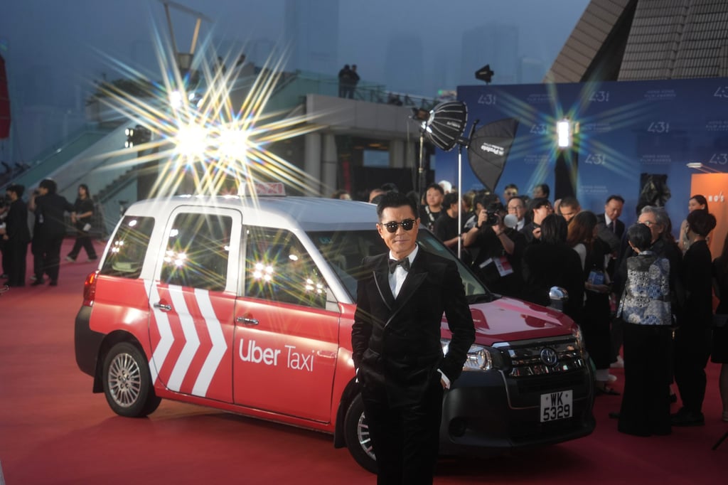 Actor Louis Koo arrives by Uber taxi at the Hong Kong Film Awards ceremony in Tsim Sha Tsui on April 27. Photo: Eugene Lee Actor Louis Koo arrives by Uber taxi at the Hong Kong Film Awards ceremony in Tsim Sha Tsui on April 27. Photo: Eugene Lee