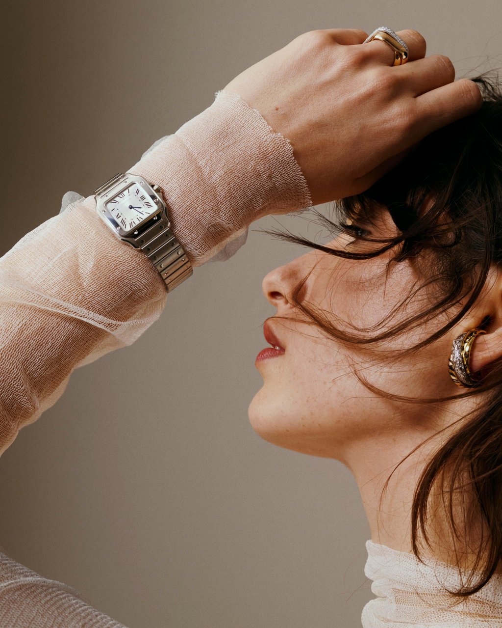 The Santos de Cartier small model in steel. Photo: Handout The Santos de Cartier small model in steel. Photo: Handout